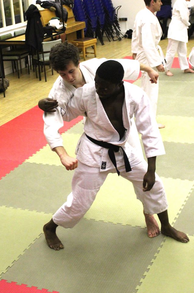 Instructor demonstrating seoi otoshi (shoulder drop)